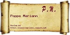 Poppe Mariann névjegykártya